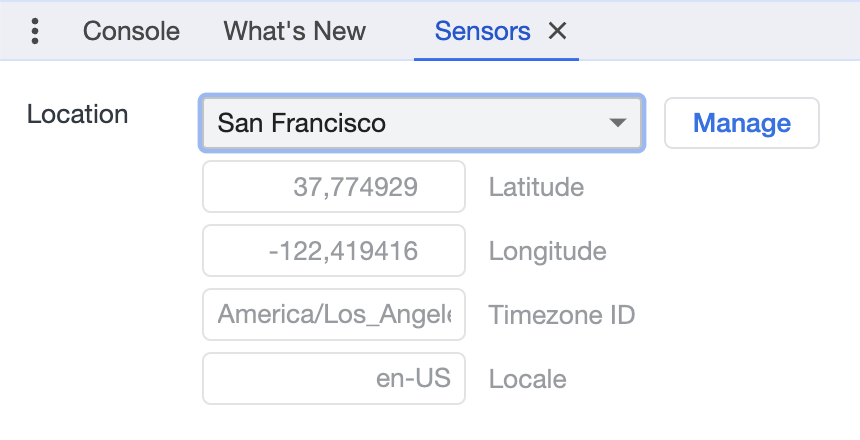 Location override: greyed out and not in effect